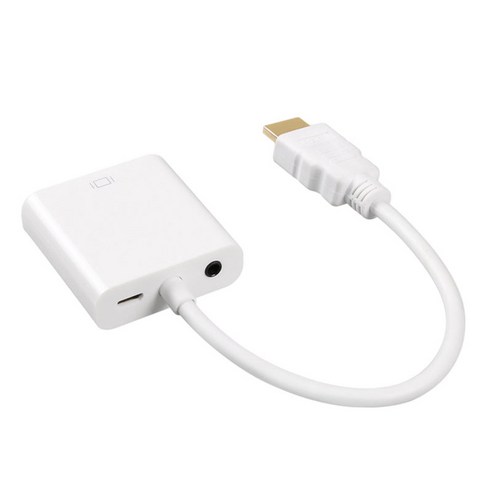 HDMI 케이블 HDMI-VGA 1080P 디지털 오디오 변환기 HDTV HDCP 남성-여성 컴퓨터 데스크탑, 흰색 오디오 파워, {"사이즈":"17cm."}, {"수건소재":"아직도"}