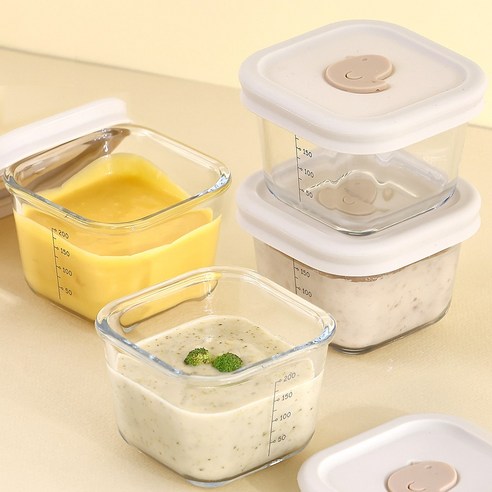 네오플램 내열유리 이유식용기 이유식보관용기 240ml 4p세트, 1세트