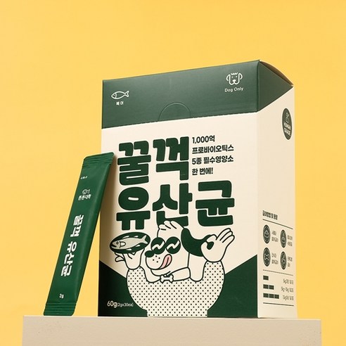 튼튼대학 강아지 꿀꺽 유산균 장 피부 눈 관절 치아 면역력 종합 영양제, 1박스