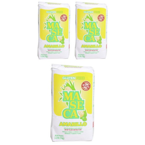 마제카 인스턴트 옐로우 콘 마사 플로어 글루텐 프리, 1kg, 3개