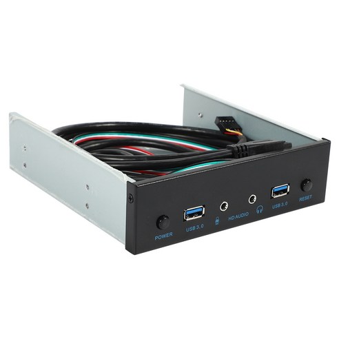 Lopbinte 2 포트 광학 드라이브 전면 패널 확장 어댑터 USB 3.0 허브, 검은 색