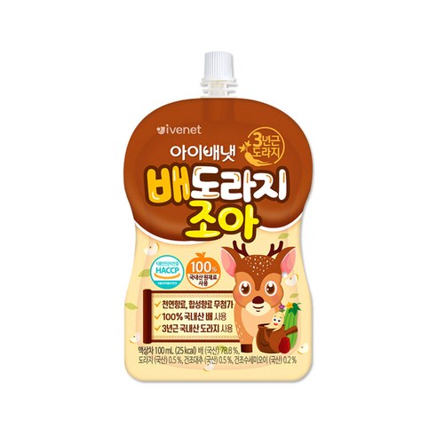 [아이배냇] 배도라지조아, 34개, 배 + 도라지 혼합맛 100ml