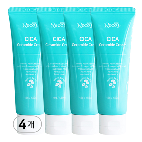 GMGN 르코스 병풀 54% 시카 세라마이드 크림 진정 리페어, 4개, 45g