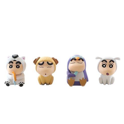 어린 시절 추억을 소환하는 사랑스러운 짱구 동물 피규어 4종 세트 짱구피규어