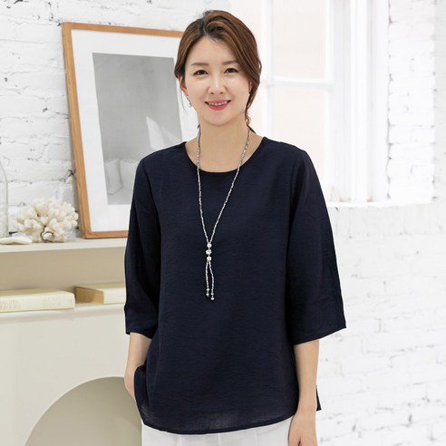 시원한 여름을 위한 우일 여성 인견 7부 블라우스 티셔츠