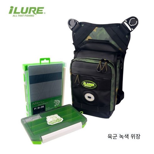 MOHEGIA 낚시 가방 다기능 루야 가방 대각선 가방 허리 가방 다리 가방 방수 낚시 가방 보조 가방, 군사 녹색 위장