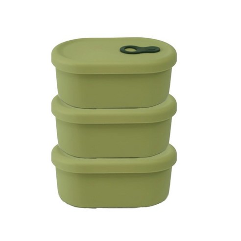 실리콘 스팀홀 용기_타원형500ml 3개세트, 1개