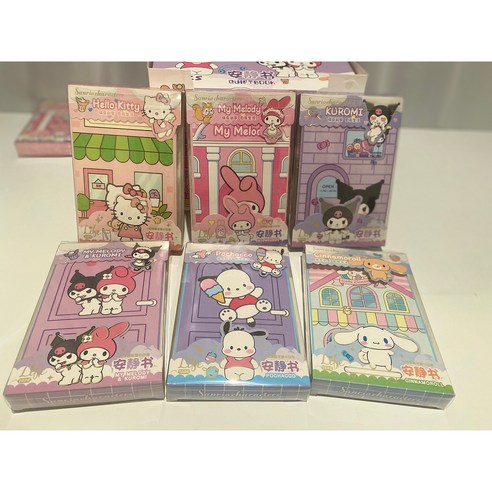 산리오 조용한 책 인형놀이 스퀴시북, 6종 세트