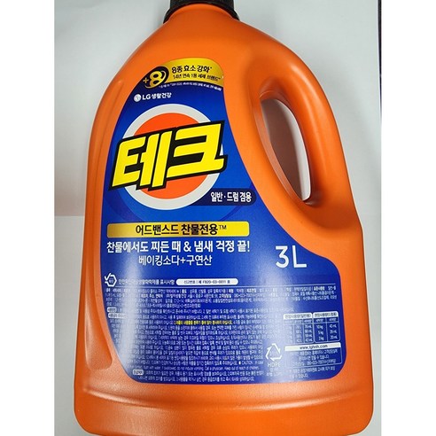테크 베이킹소다+구연산 액체세제, 3L, 4개