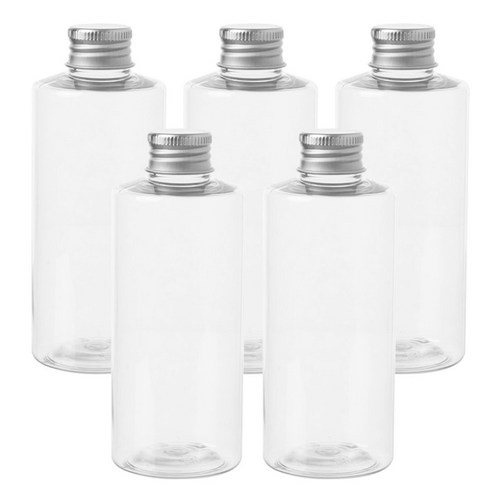 병도매닷컴 AC200 투명 음료용기 알루미늄 실버캡, 200ml, 15개입