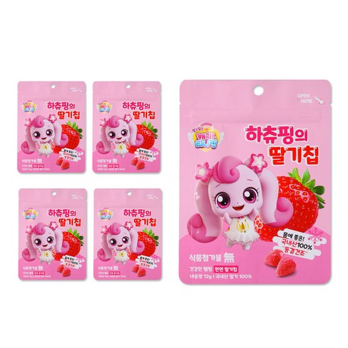 알쏭달쏭 캐치티니핑 동결건조 과일칩, 하츄핑 딸기칩 5개, 15g