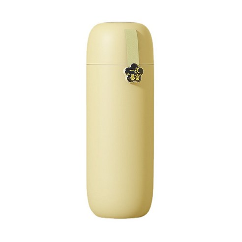 스마트텀블러 온도표시 텀블러 마카롱 보온보냉 텀블러, 노란색, 450ml