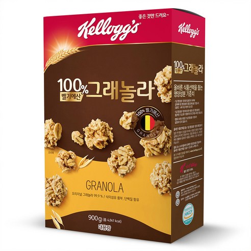 켈로그 100% 벨기에산 그래놀라 시리얼