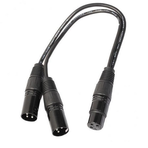 3-4팩 3 핀 XLR 오디오 케이블 암-2 수 Y 스플리터 어댑터 1피트 블랙, 3개, 합금, 검은 색