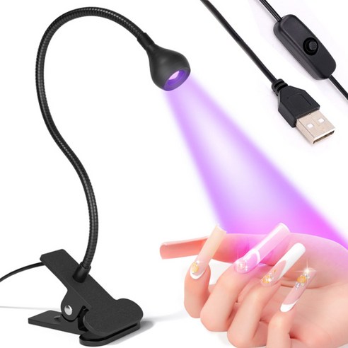 더로만 젤네일 휴대용 스탠드 UV 젤램프, 블랙, 1개