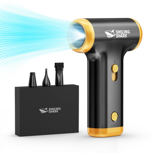 SmilingShark 공식스토어 초강력 다용도 무선 에어건 JF-01 PRO (4000mAh), 블랙