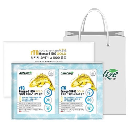 네추럴라이즈 알티지 오메가3 골드 60캡슐 2묶음 4개월분, 2개, 60정