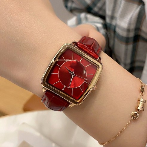 여학생 한국판 심플한 사각형 여성 시계 기질
