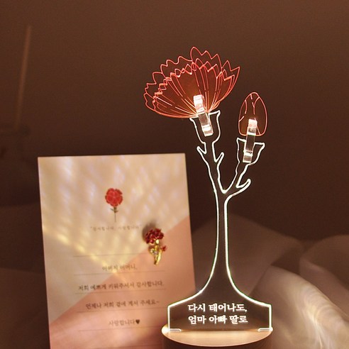 밤에도 피어나는 사랑, 카네이션 무드등으로 마음을 전하세요 카네이션무드등