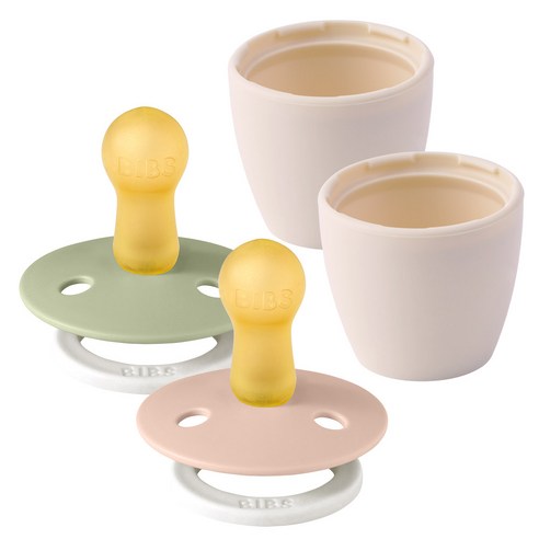 빕스 컬러 고무 쪽쪽이+실리콘캡 2p 세트, 2단계(6~18개월), 블러쉬나이트+세이지나이트