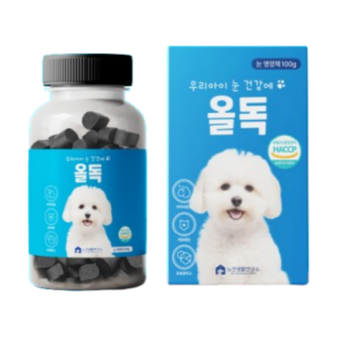 올독 강아지 눈 영양제 눈물자국 노령견 백내장 항산화 루테인, 1개, 눈물개선/눈건강, 100정