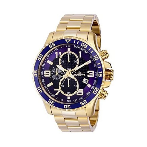 인빅타 Invicta Men''s 45mm Pilot Specialty Chronograph Blue Dial Stainless Steel Bracelet Watch 37145
