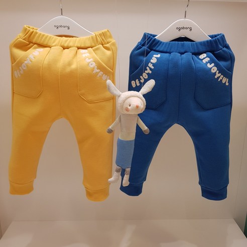 아가방 22겨울 베이비페어! 기모 가득 후끈 따뜻해라 컬러풀 기모 죠거팬츠! 놀이복 바지 외출복 바지 다 좋아 기모 따뜻보들보들 아주 맘에 들어 편한 트레이닝바지!
