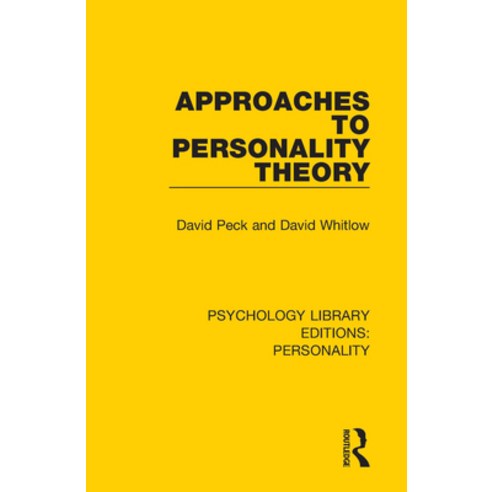 Approaches to Personality Theory Paperback, Routledge, English, 9780367135904