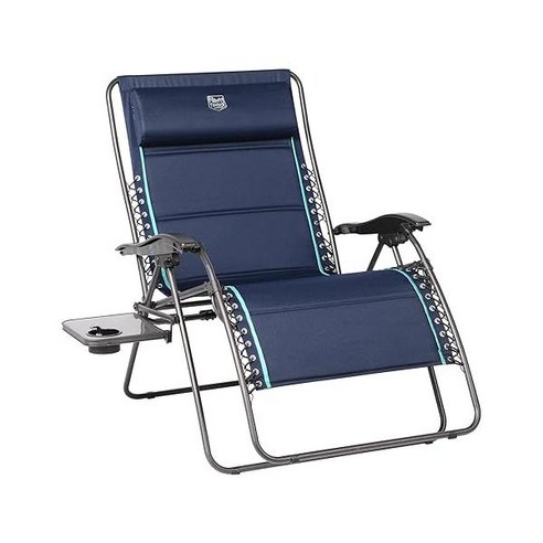 TIMBER RIDGE 33In Wide XXL Zero Gravity Reclining Side Table Full Padded Lounge Chair for Outdoor C