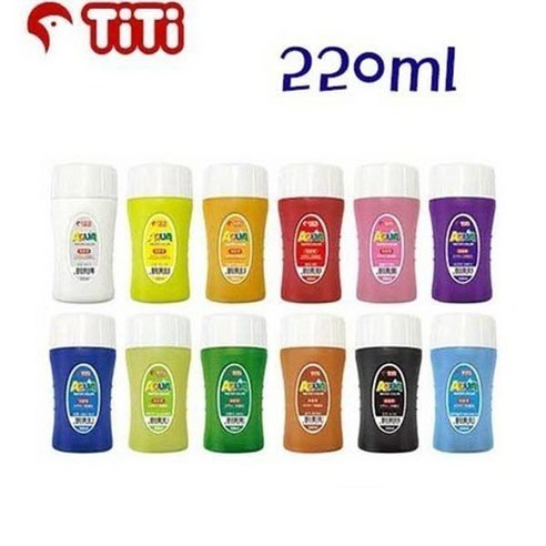 12색 세트 220ml 수채화물감 티티 아쿠아물감 미술용품