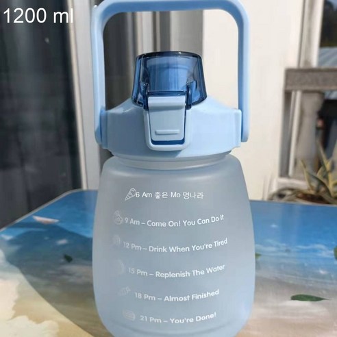 ANIASAI 여름 대용량 큐티 빨대 주전자 휴대용 플라스틱 컵 아이디어 물컵, 색깔2_2L   64OZ