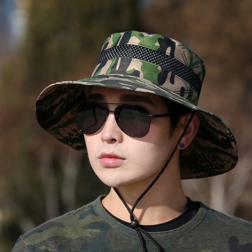 DFMEI 썬캡모자 습기 아웃도어 등산 캡 모자 바람막이 줄 전달 카모플라쥬 벙거지남성입니다., DFMEI 군록색입니다