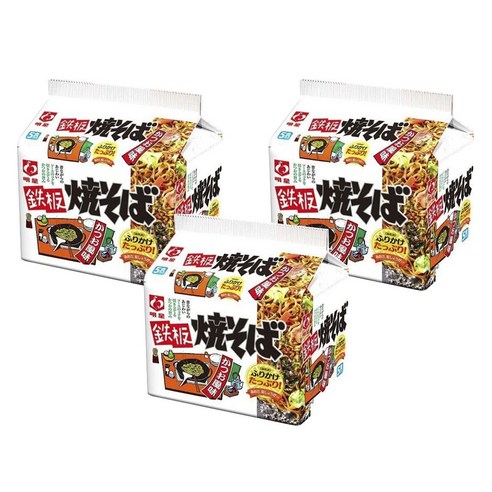 묘조 철판 야끼소바 가쓰오 풍미 5개입 100g, 3개