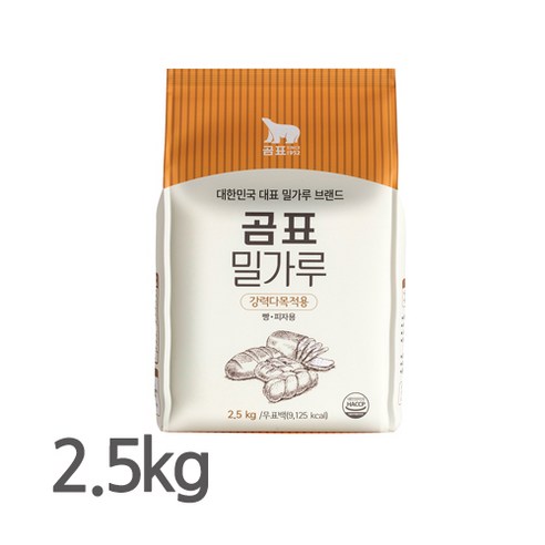 곰표 강력 밀가루 2.5kg, 다목적용 1개 
가루/조미료/오일