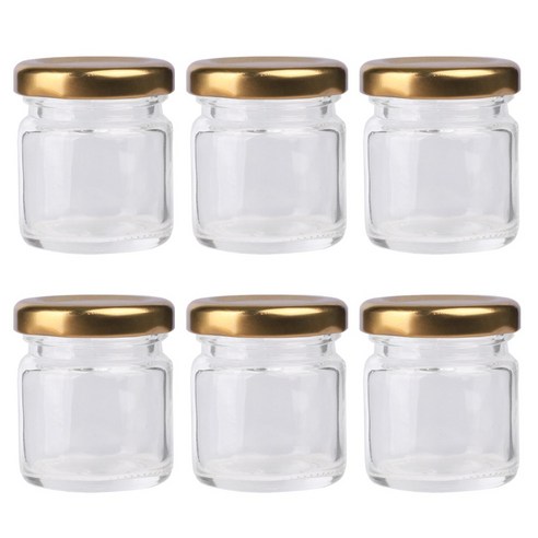 가인글로벌 원형쨈35 유리병 러그캡 골드, 6개, 42ml