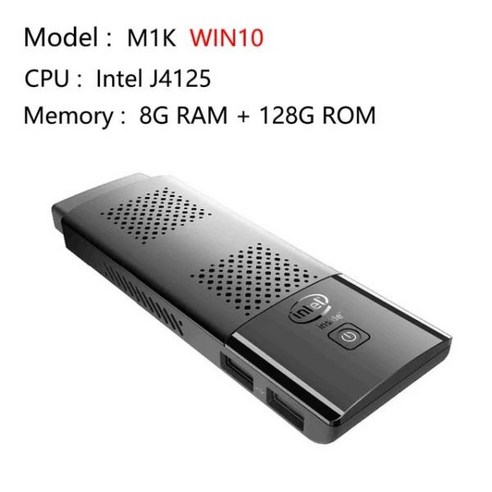 미니 PC 인텔 J4125 쿼드 코어 USB3.0 BT5.0 듀얼 와이파이 2.4G + 5.8G 12V 2A 포켓 M1K Win11 리눅, 01 8G 128G Win11_01 EU