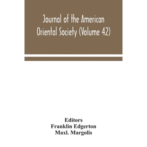 Journal of the American Oriental Society (Volume 42) Paperback, Alpha Edition