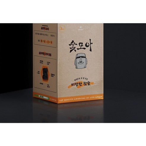 숯모아 두번 구워 튀지 않는 비장탄, 3kg, 1개