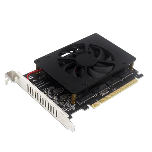 Xzante PCIEX16 NVME M.2 MKEY SSD RAID 어레이 확장 어댑터 카드 마더보드 PCIE 분할, 검은 색