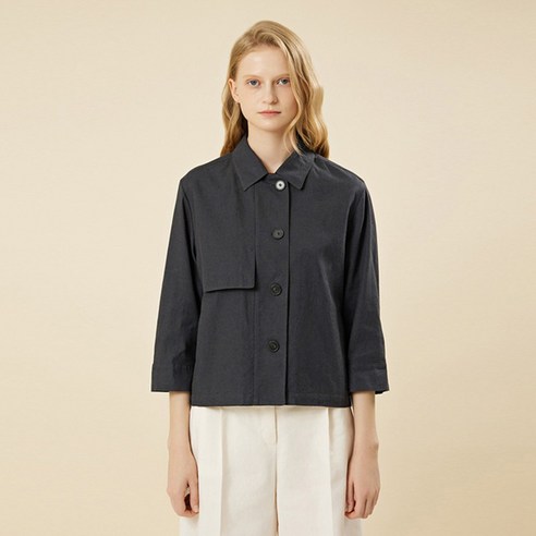 쉬즈미스 린넨 블렌드 플랩 자켓 SWWJKN21030
