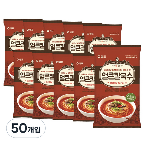 샘표 얼큰 칼국수, 101g, 500개입
