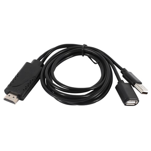 AFBEST iPhone 7/7plus/6s 6 plus용 USB 여성-HDMI 남성 HDTV 어댑터 케이블, 검정
