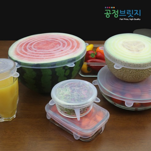 음식 신선도 유지와 편리한 주방 저장을 위한 티첸 실리콘 덮개 밀폐뚜껑 6종 세트