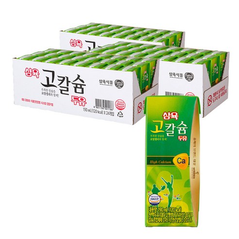 삼육두유 고단백 고칼슘두유, 190ml, 72팩