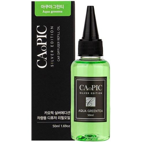 카오픽 실버에디션 차량용 디퓨저 리필 오일 50ml, 아쿠아그린티, 1개