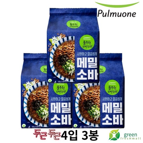 풀무원 탱글 메밀소바 494g, 3개, 464g