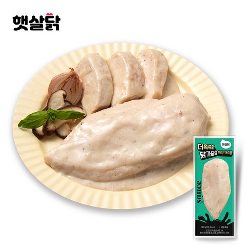 햇살닭 더촉촉한 닭가슴살 화이트머쉬룸 (100g) 소스 닭가슴살, 10개, 100g