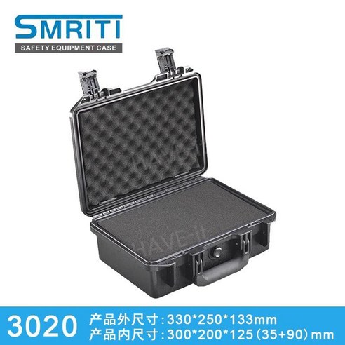 SMRITI 케이스 하드 포함 캐리 방수 박스 도구 보관 상자 스펀지 카메라 폼 정리함, 블랙 + 스폰지, 1개