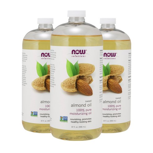 나우푸드 스위트 아몬드 퓨어 모이스처라이징 오일, 946ml, 3개