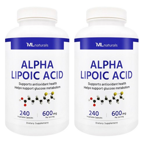 마이라이프내추럴스 알파 리포산 600mg 베지터블 캡슐, 2개, 240정
